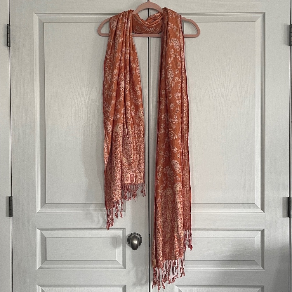 Pashmina Wrap Orange Creamsicle Color - Large - Very Nice and Soft